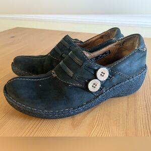 Clarks Artisan Loafer Women's 6M Black Leather UnLoop Leather Slip-On Active Air